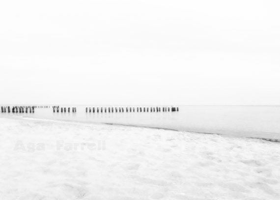 Black and White Photography - Sea art - Minimal Art, Beach Art, Contemporary Art, White Sand, 8X12 - AgaFarrell