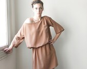 Orange Brown Mini Dress, Women Tunic Dress