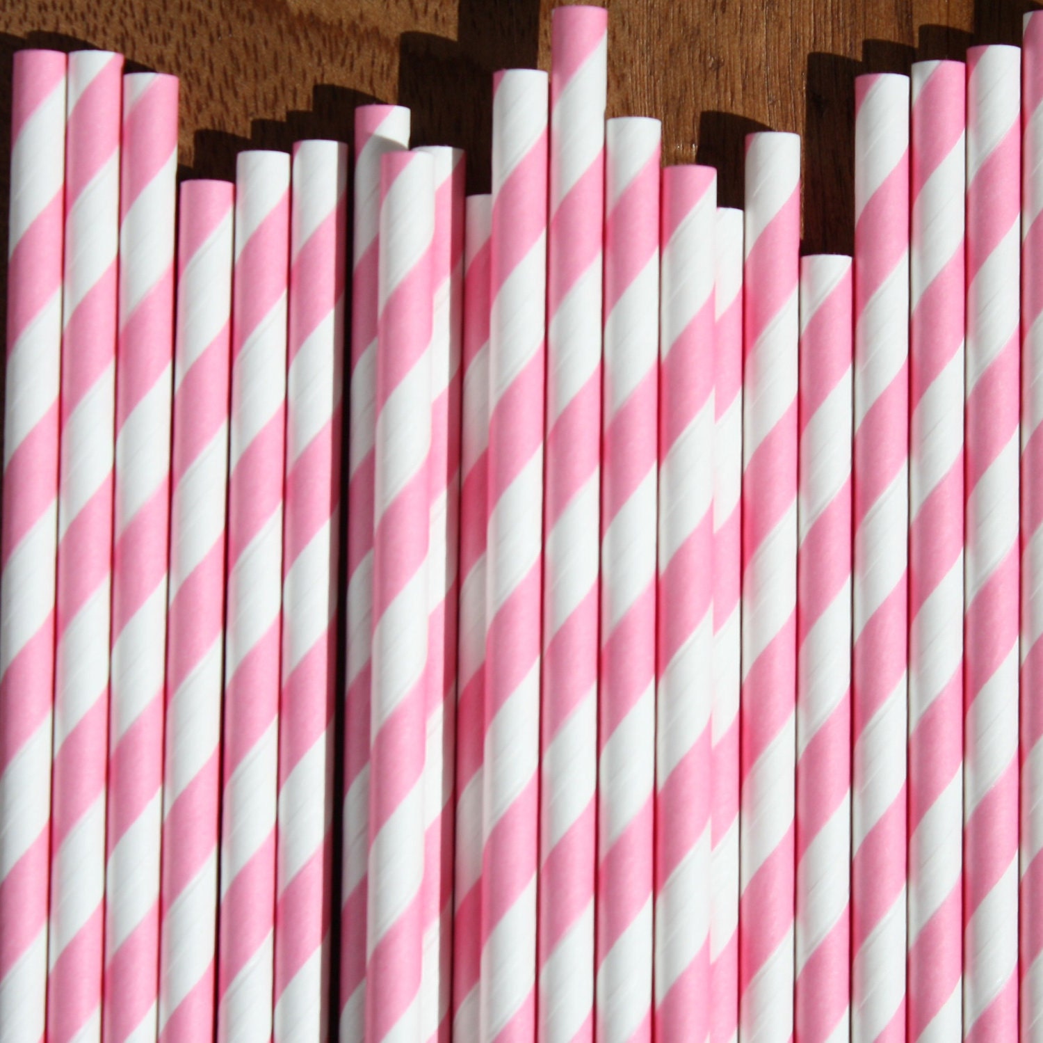 50 Pink Stripe Straws, Wedding Straws, Stripe Straws with DIY Flag file