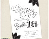 Printable Sweet 16 Invitation