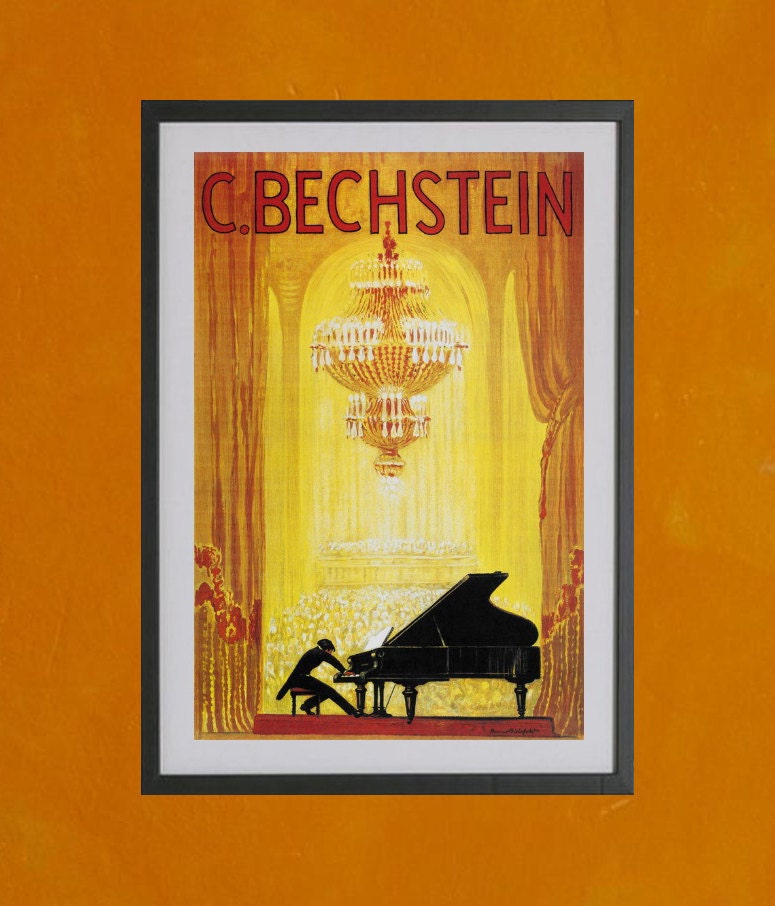 C. Bechstein Piano Manufacturer Advertisement, 1920 - 8.5x11 Poster Print - other sizes available - see listing details
