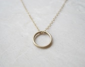 Noe Necklace - Circle Pendant on 14k Gold Filled Chain