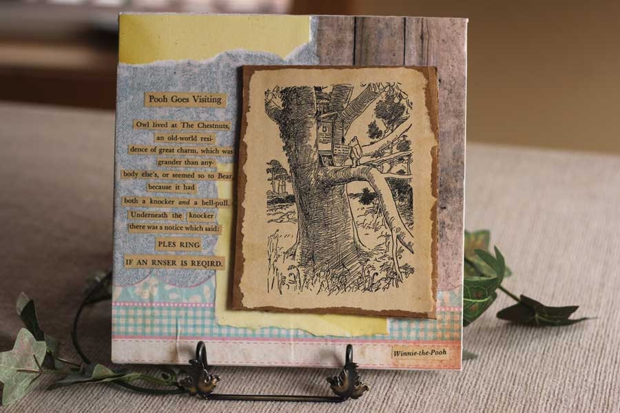 Winnie the Pooh Mixed Media "Pooh Goes Visiting"