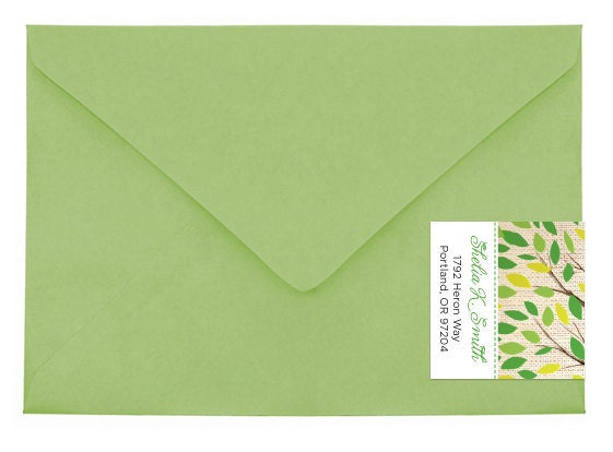 DIY Printable Tree Leaves Wrap Around Address Label