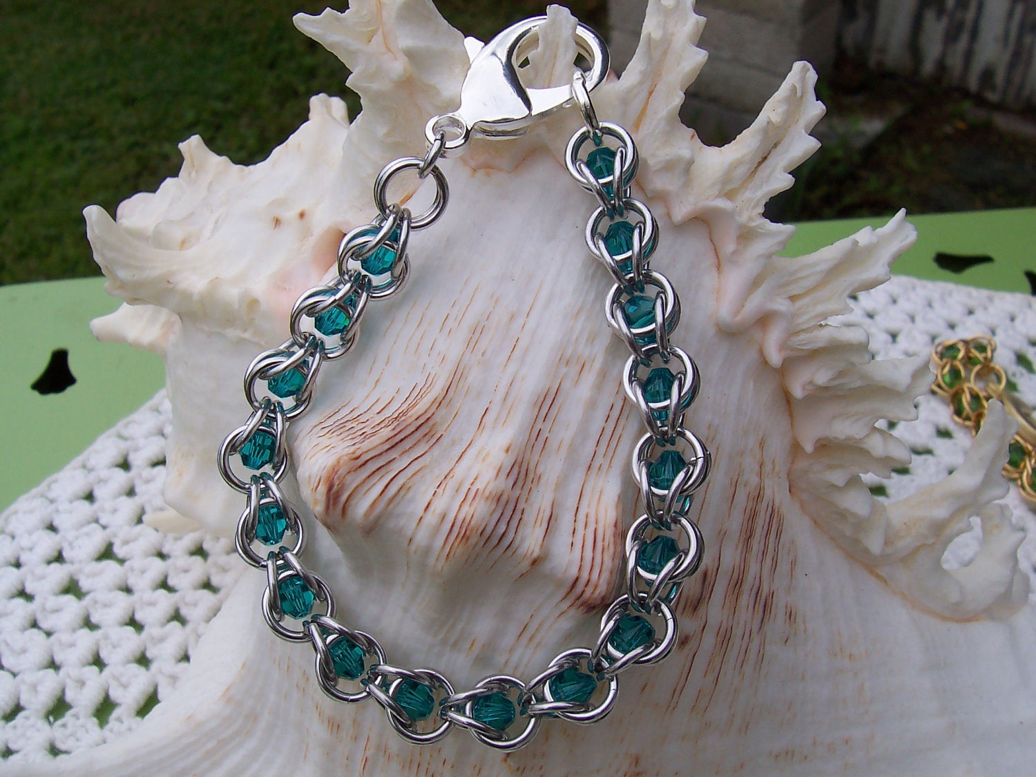 Swarovski Blue Zircon Caged Crystal Bracelet