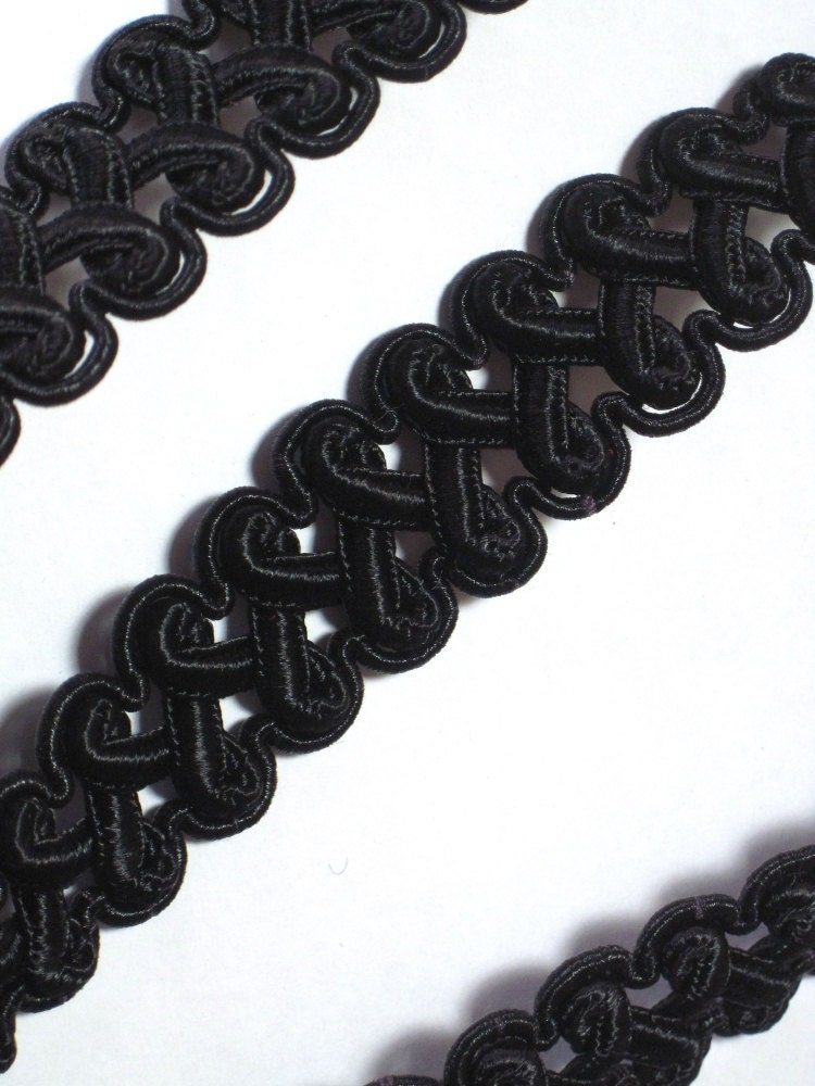 Vintage black braided trim