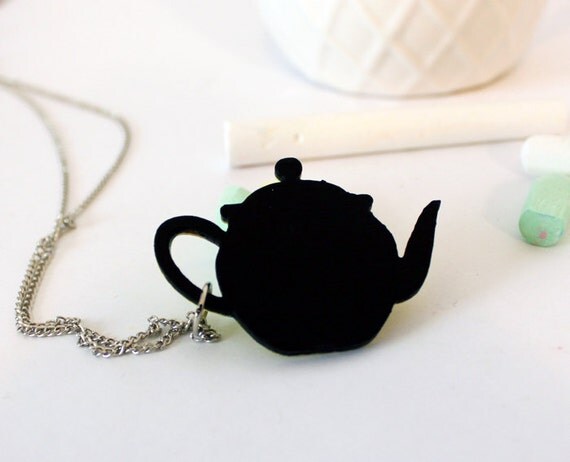 Teapot Chalkboard Necklace