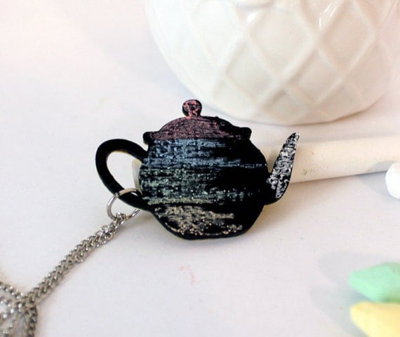 Teapot Chalkboard Necklace