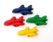 Airplane Party Favors - Reshaped Recycled Crayons - Package of 12 Airplane Color Crayons - Great for Toddler and Kids Birthday Partys