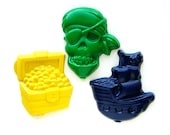 Pirate Party Favors - Reshaped Recycled Crayons - Package of 12 Pirate Shaped Color Crayons - Great for Toddler and Kids Birthday Partys