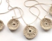 Crocheted 5 Doily Garland/Bunting in natural coloured cotton