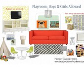 Interior Design - Custom Style Board - Playroom for Girls and Boys (example) - One Board per Room - Mood / Style / Design Board