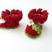 Baby Girl red  Baby Booties with strawberry decoration - baby shower gift