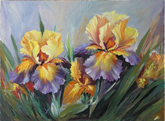 Flowers Floral Original Oil Painting on Canvas Wall Decor Art by Anastassia