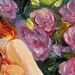 Children Art Miniature Oil Painting on Canvas Baby Girl and Kitten Decor