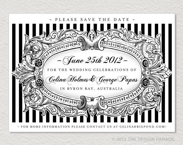 PRINTABLE Baroque Framed - Save the Date. Retro, vintage inspired.