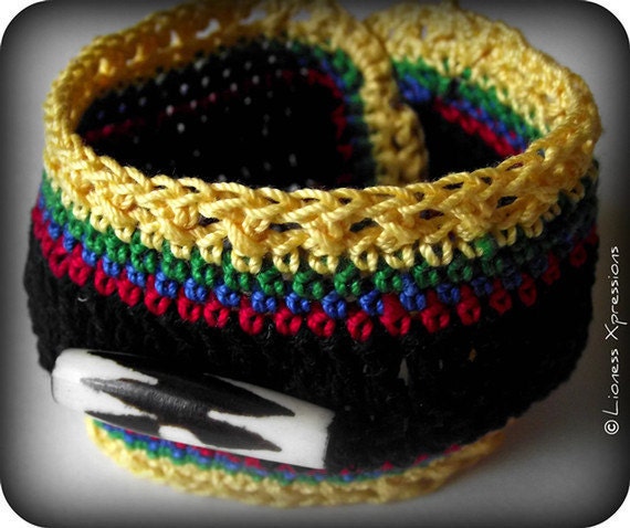 African Inspired Crochet Cuff