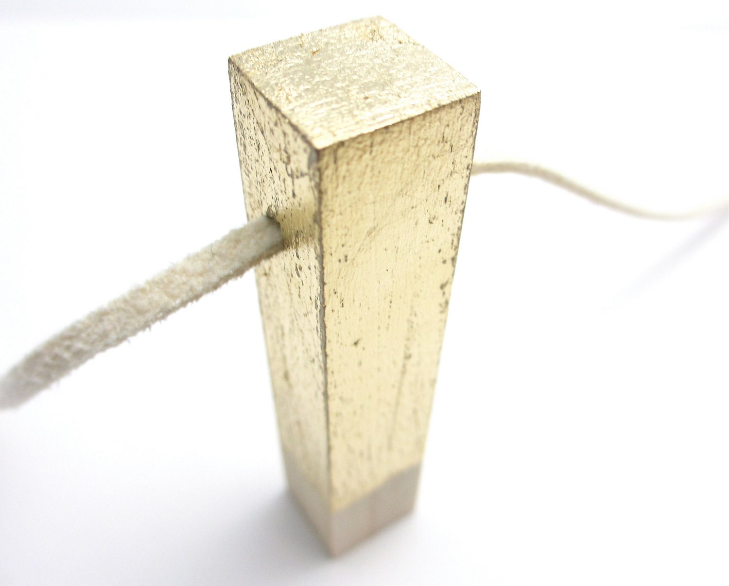 GOLD LEAF NECKLACE //  Minimalist Necklace //  Wood Jewelry