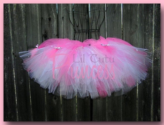 Hello Kitty Hot Pink, Pink and White Tutu with Satin Hello Kitty Ribbons - Infant, Baby, Toddler and Adult Sizes Available - Birthday Tutu