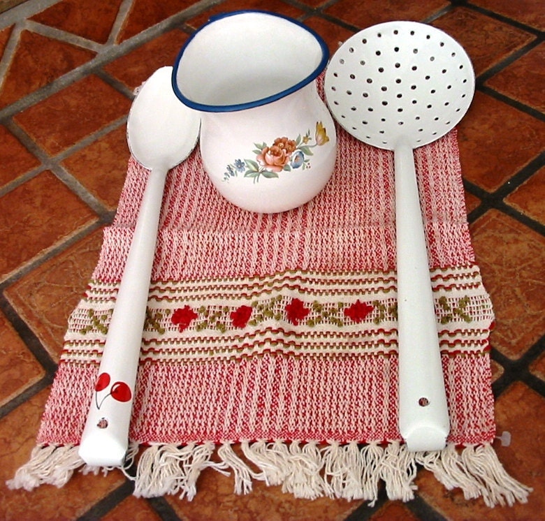 Enamel Spoon Pitcher Set