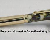 Handcrafted Bullet Pencil Gold and Camo Crush