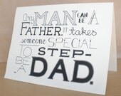 Father's Day Card, Blank Step Dad Card, Step Father Card