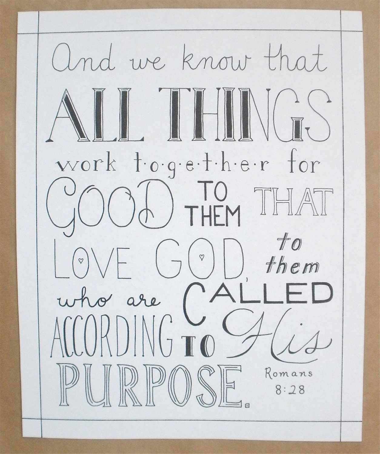 All Things Hand Lettered Typography Bible Verse