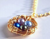 Customized Necklace - Bird Nest Egg - Gifts for Mom, Gift For Grandma - Silver or Gold Color