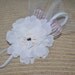 Baby Headband - Vintage Inspired - Newborn Headband - Infant Headbands - White Flower on Skinny Elastic Headband