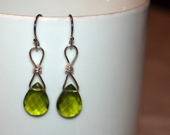 Olive Green Earrings - Swarovski Green Earrings - Crystal Earrings - Green Drop Earrings