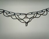 Woven lace seed beadwork choker with celtic trinity knot- LAST CHANCE