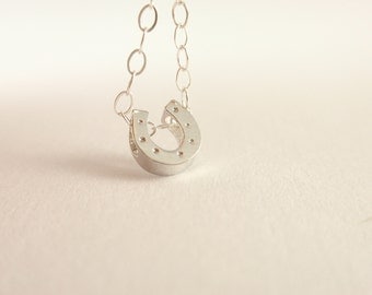 Mini Horseshoe Sterling silver necklace-simple everyday jewelry