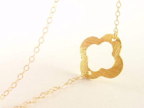 Clover 14K gold filled necklace-simple everyday jewelry