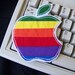 Early Apple Logo Iron-on Patch - Apple / Macintosh Computer Geek