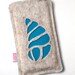 Felt cell phone cover made to fit your Iphone or any other smartphone - Aqua SHELL