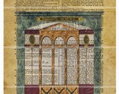 Art Deco Prints French Dictionary Book Page Paris Shopfront Architectural Drawing Twenties Engraving Boutique Wall Home Decor Altered 097