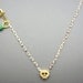 Tiny Skull Necklace - Matt 14k Gold Plated Skull Charm on Gold & White Delicate Chain with Mint Faceted Bead READY TO SHIP
