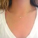 Tiny Skull Necklace - Matt 14k Gold Plated Skull Charm on Gold & White Delicate Chain with Mint Faceted Bead READY TO SHIP