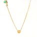 Tiny Skull Necklace - Matte 14k Gold Plated Skull Charm on Gold Delicate Chain with Mint Faceted Bead (also Silver tone available)