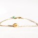 Tiny Skull Bracelet - Matt 14k Gold Plated Skull Charm on Gold Delicate Chain with Mint Faceted Bead