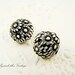 Vintage Flower Carved Black & White Beads 10mm round (8)