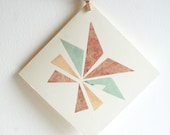 2 Geometric Cards : pastel cards, geometric gift tag, pink mint peach, birthday card, anniversary card - BadgersHollow