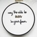The Hunger Games Embroidery Hoop - May the Odds be Ever in Your Favor in Black and Gold / Literary Home Decor