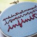 Literary Embroidery Hoop - Vintage Blue Fabric Home Decor / And in That Moment I Swear We Were Infinite (with sparrownestscript)