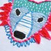 Bright Neon Fox Hand Embroidery Hoop Art : Lotus Flower Fox (with MountRoyalMint) - Woodland Embroidered Home Decor