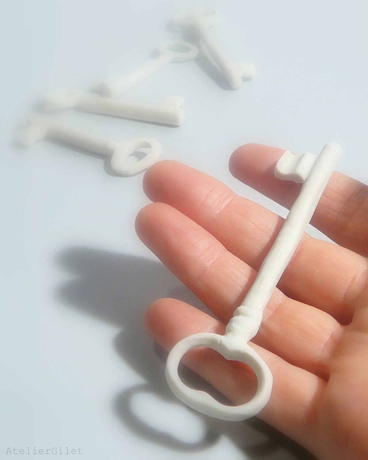 Ceramic skeleton key pocelain art sculpture by AtelierGilet