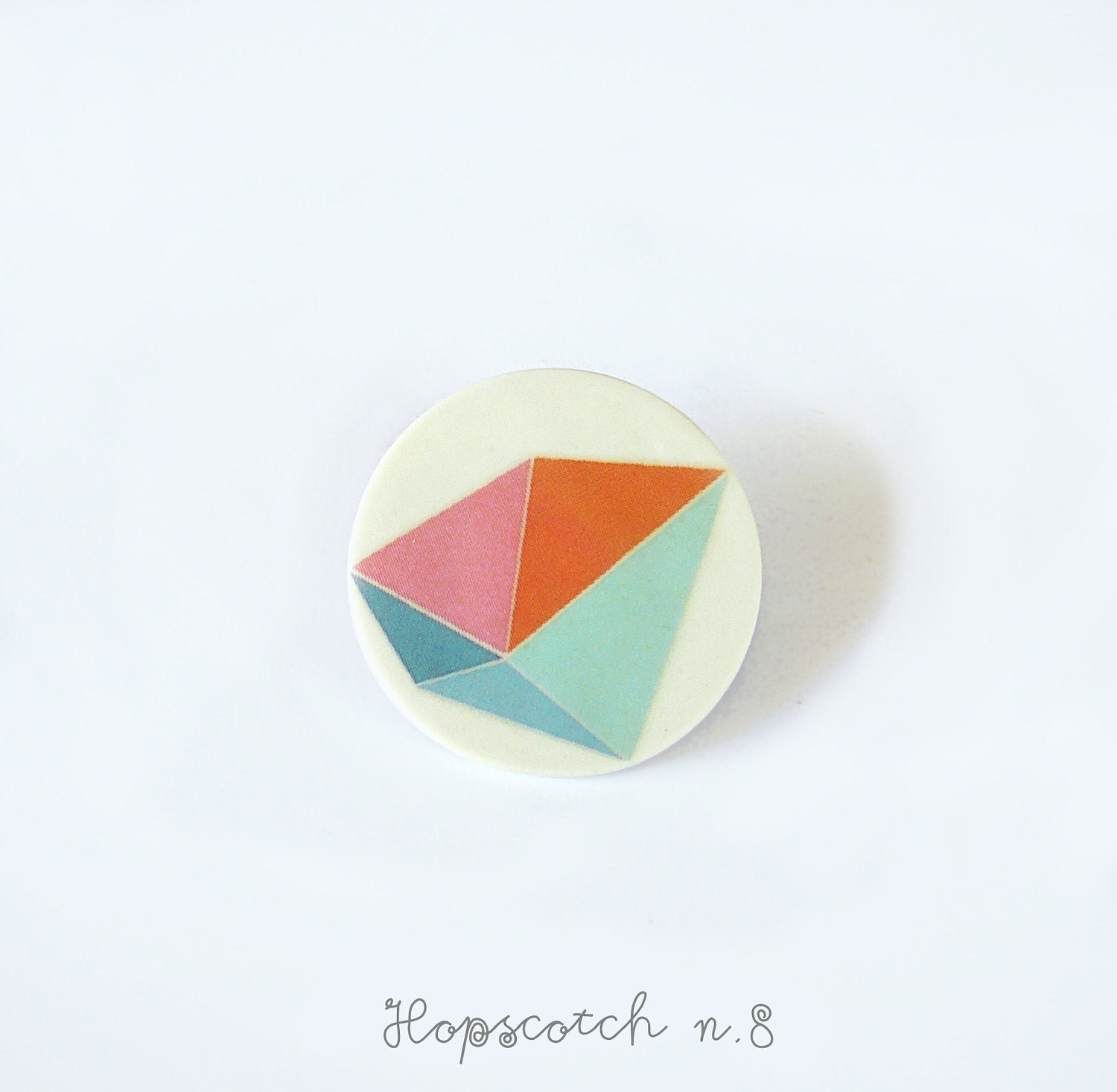 Pink blue geometric brooch porcelain jewelry by AtelierGilet - Hopscotch n. 8 - AtelierGilet Pink blue geometric brooch porcelain jewelry by AtelierGilet - Hopscotch n. 8 - AtelierGilet