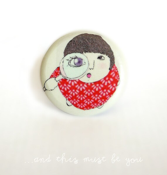 Magnifying glass girl illustrated booch by AtelierGilet