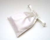 Ivory Silk Drawstring Pouch/Bag