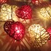 20 Red White Heart Rattan Lover Fairy Lights String 3m Valentine Party Patio Wedding Floor Table or Hanging Gift Home Decoration